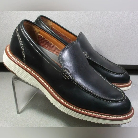 Johnston & Murphy Upton Venetian Black Leather Slip on Loafers Men’s Size 10M